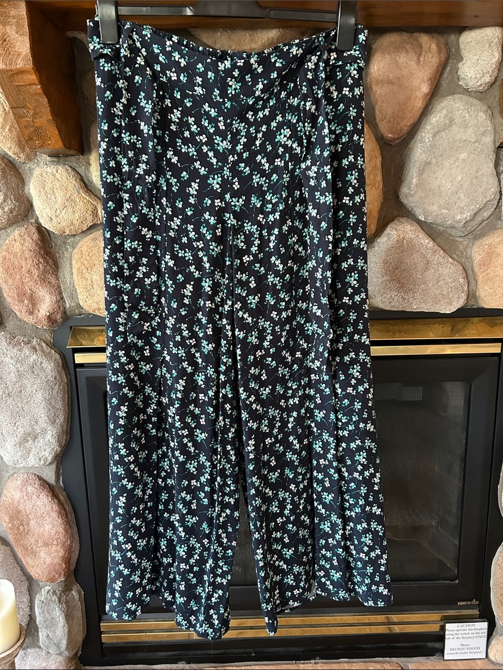 J Jill Floral Tie Front Split Wide Leg Pants, Size S, NWT